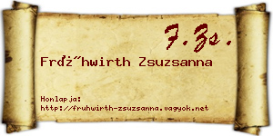Frühwirth Zsuzsanna névjegykártya